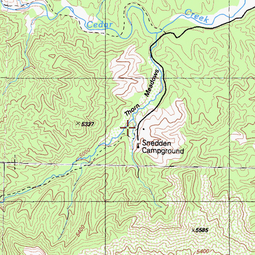 Topographic Map of Thorn Meadows Guard Station, CA