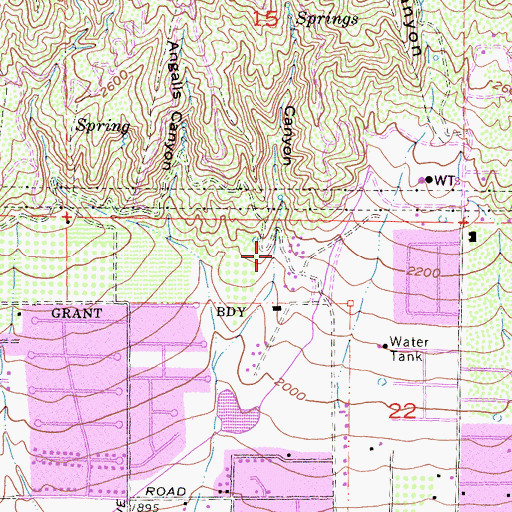 Topographic Map of Thorpe Canyon, CA
