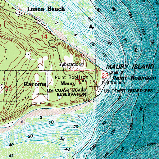 Topographic Map of Point Robinson Park, WA