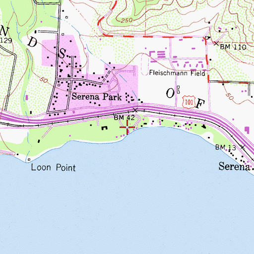 Topographic Map of Toro Canyon Creek, CA