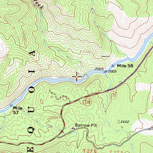 Topographic Map of Tucker Creek, CA