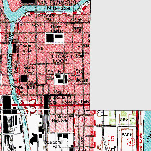 Topographic Map of Republic Building (historical), IL