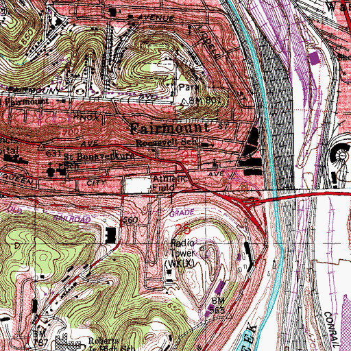 Topographic Map of West Hills Theatre (historical), OH