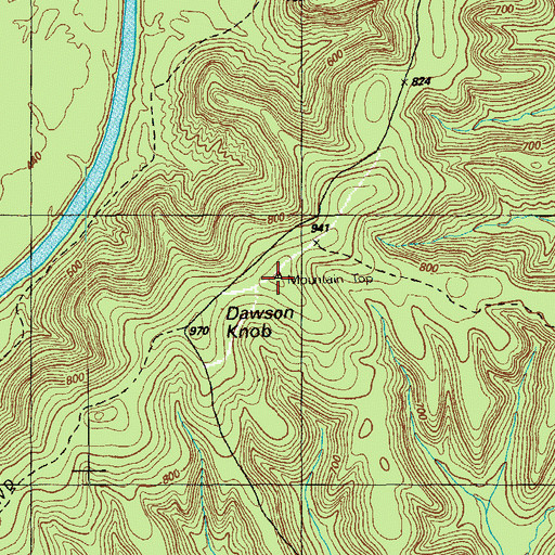 Topographic Map of Mountain Top, KY