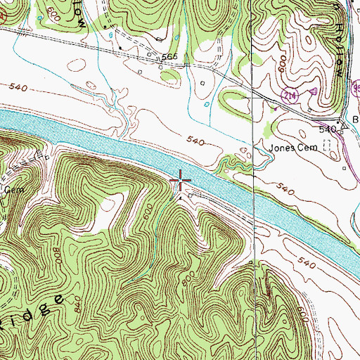 Topographic Map of Dyers Branch, KY