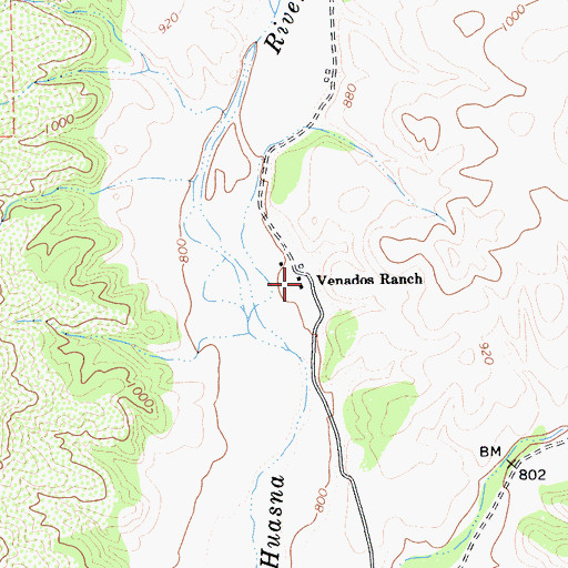 Topographic Map of Venados Ranch, CA