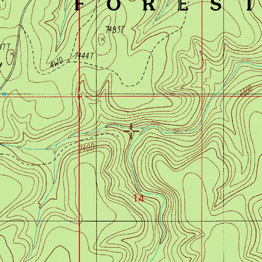 Topographic Map of West Fork Alder Canyon, AZ