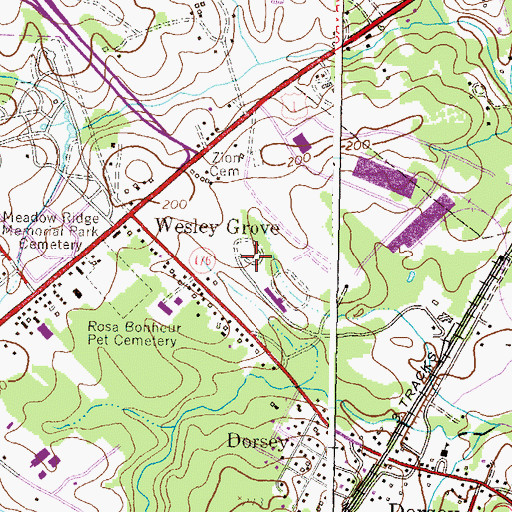 Topographic Map of The Cause Church, MD