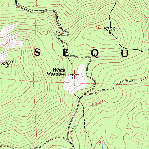 Topographic Map of White Meadow, CA