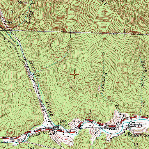 Topographic Map of Poplar Lick Mine, KY