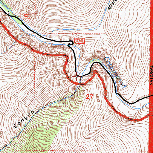 Topographic Map of Wormhole Canyon, CA