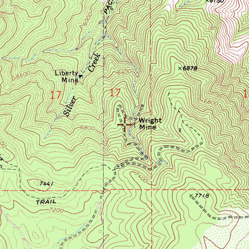 Topographic Map of Wright Mine, CA