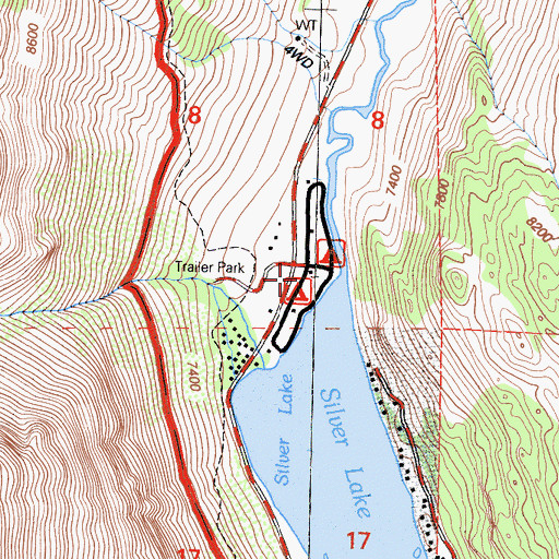 Topographic Map of Silver Lake (historical), CA