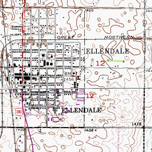 Topographic Map of Davidson Hall, ND