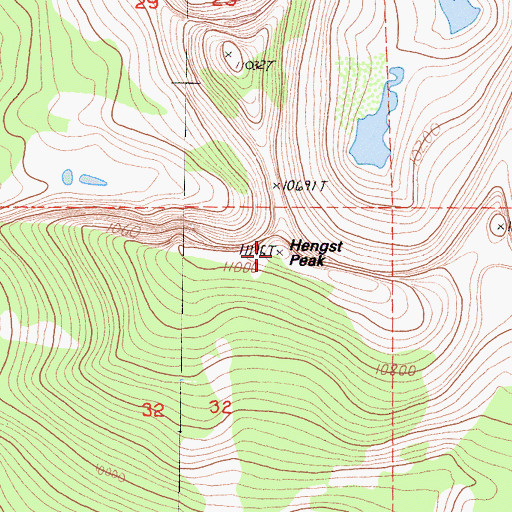 Topographic Map of Hengst Peak, CA