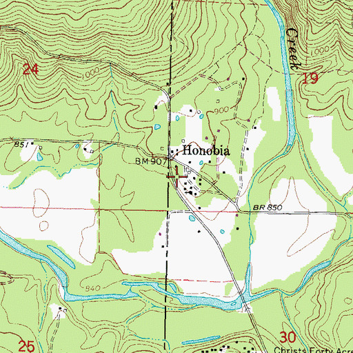 Topographic Map of Rock Creek Cemetery, OK