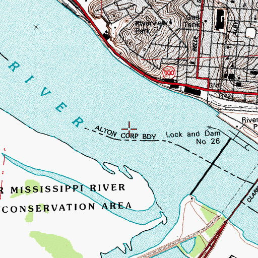 Topographic Map of Pool 26, IL