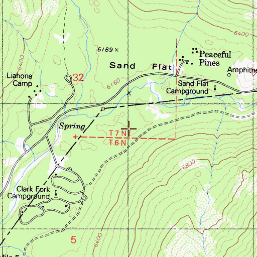 Topographic Map of Clarkfork Horse Camp, CA