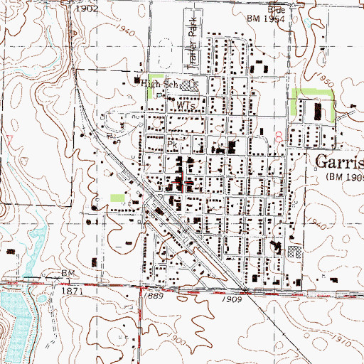 Topographic Map of North Dakota Firefighters Museum, ND