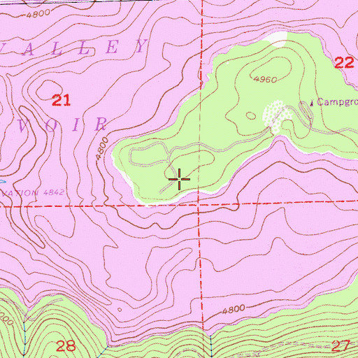 Topographic Map of Sunset Campground, CA