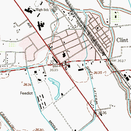 Topographic Map of El Paso County Constable's Office Precinct 6, TX