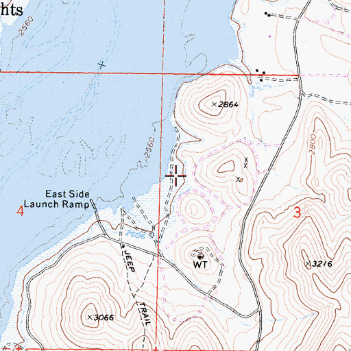 Topographic Map of Camp Nine, CA