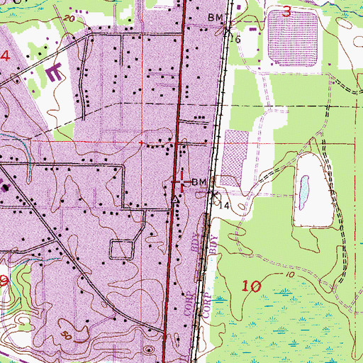 Topographic Map of Saraland Police Department, AL