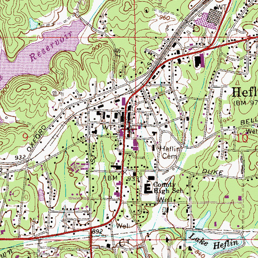 Topographic Map of Heflin Police Department, AL