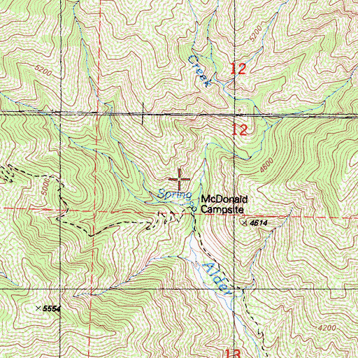 Topographic Map of McDonald Camp, CA