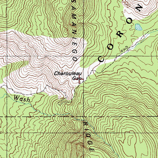 Topographic Map of Charouleau Gap, AZ