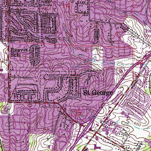 Topographic Map of Saint George Police Department, MO