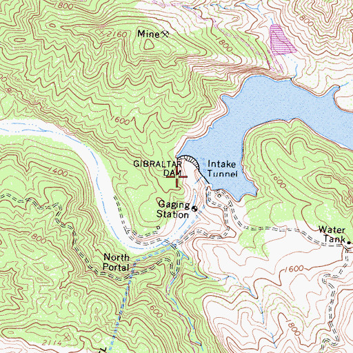 Topographic Map of Gidney Flat, CA