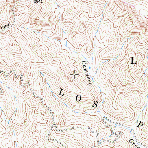 Topographic Map of Upper Camuesa Campground, CA