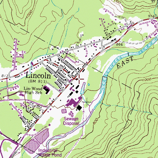 Topographic Map of Lincoln Police Department, NH