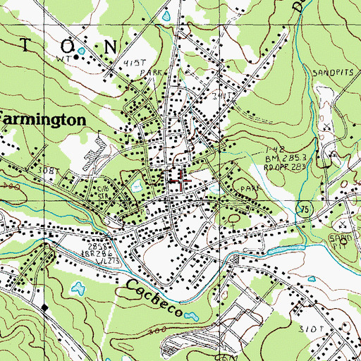 Topographic Map of Farmington Police Department, NH