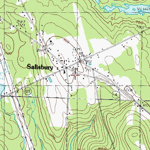 Topographic Map of Salisbury Police Department, NH