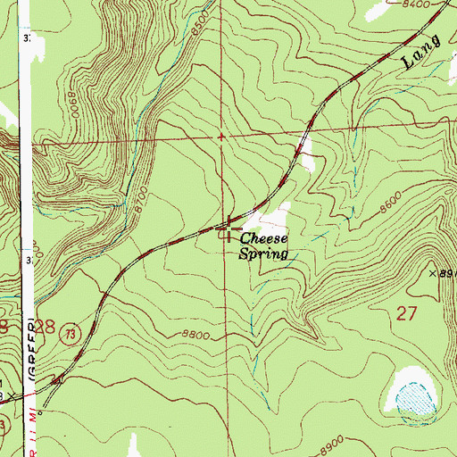 Topographic Map of Cheese Spring, AZ