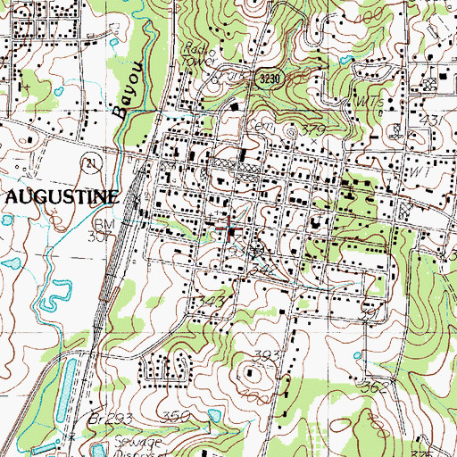 Topographic Map of San Augustine City Hall, TX
