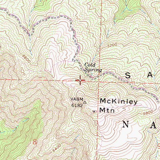 Topographic Map of McKinley Spring, CA