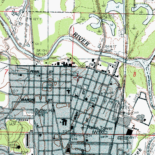 Topographic Map of Grenada County Sheriff's Office, MS