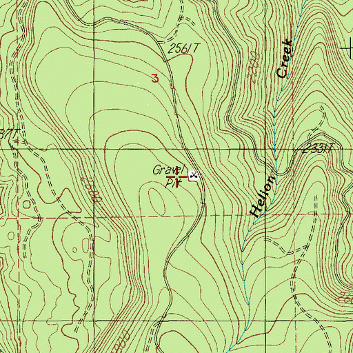 Topographic Map of Carter Bridge Gravel Pit, OR
