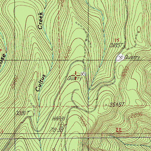 Topographic Map of Torch Quarry, OR