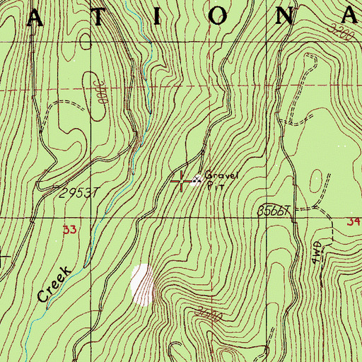 Topographic Map of Hughs Horse Gravel Pit, OR