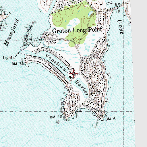 Topographic Map of Groton Long Point Police Department, CT