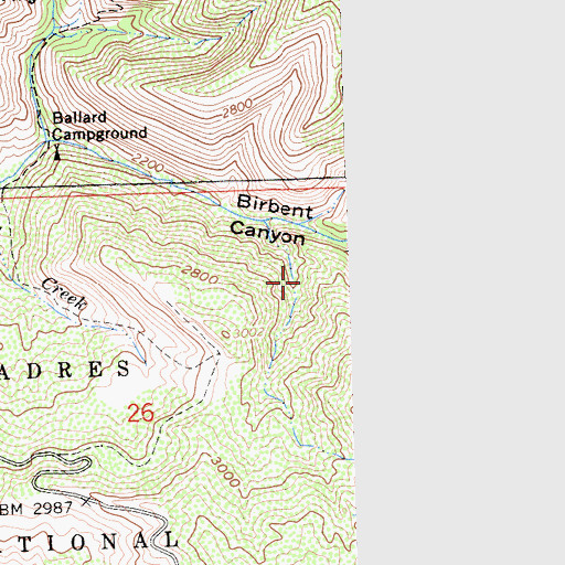 Topographic Map of Upper Ballard Campground, CA