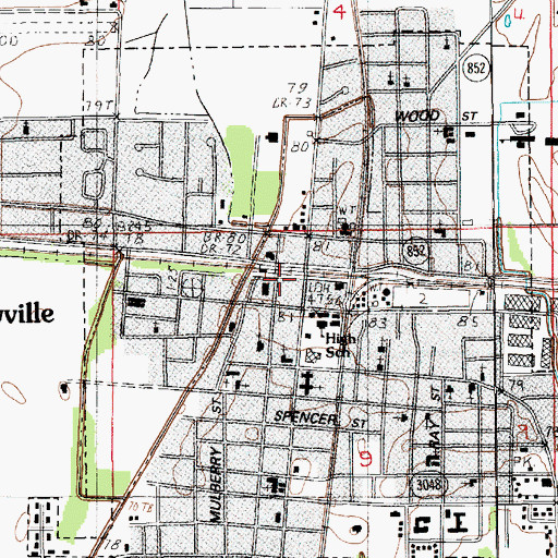 Topographic Map of Rayville City Police Department, LA