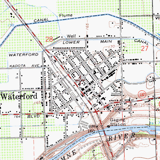 Topographic Map of Stanislaus County Sheriff's Office Waterford Police Services, CA