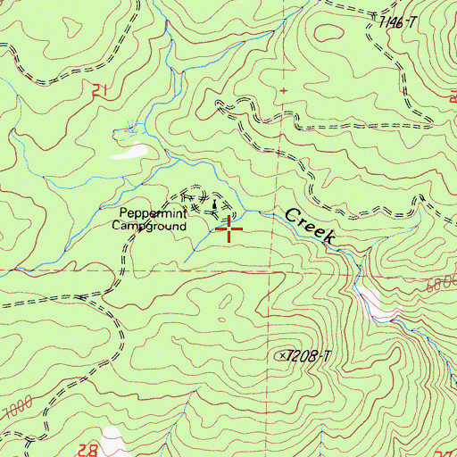 Topographic Map of Peppermint Campground, CA
