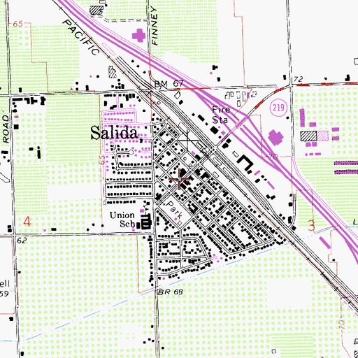 Topographic Map of Stanislaus County Sheriff's Office Salida, CA