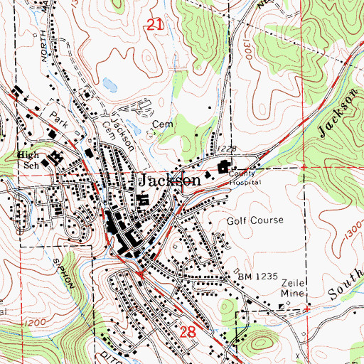 Topographic Map of Amador County Sheriff's Office, CA